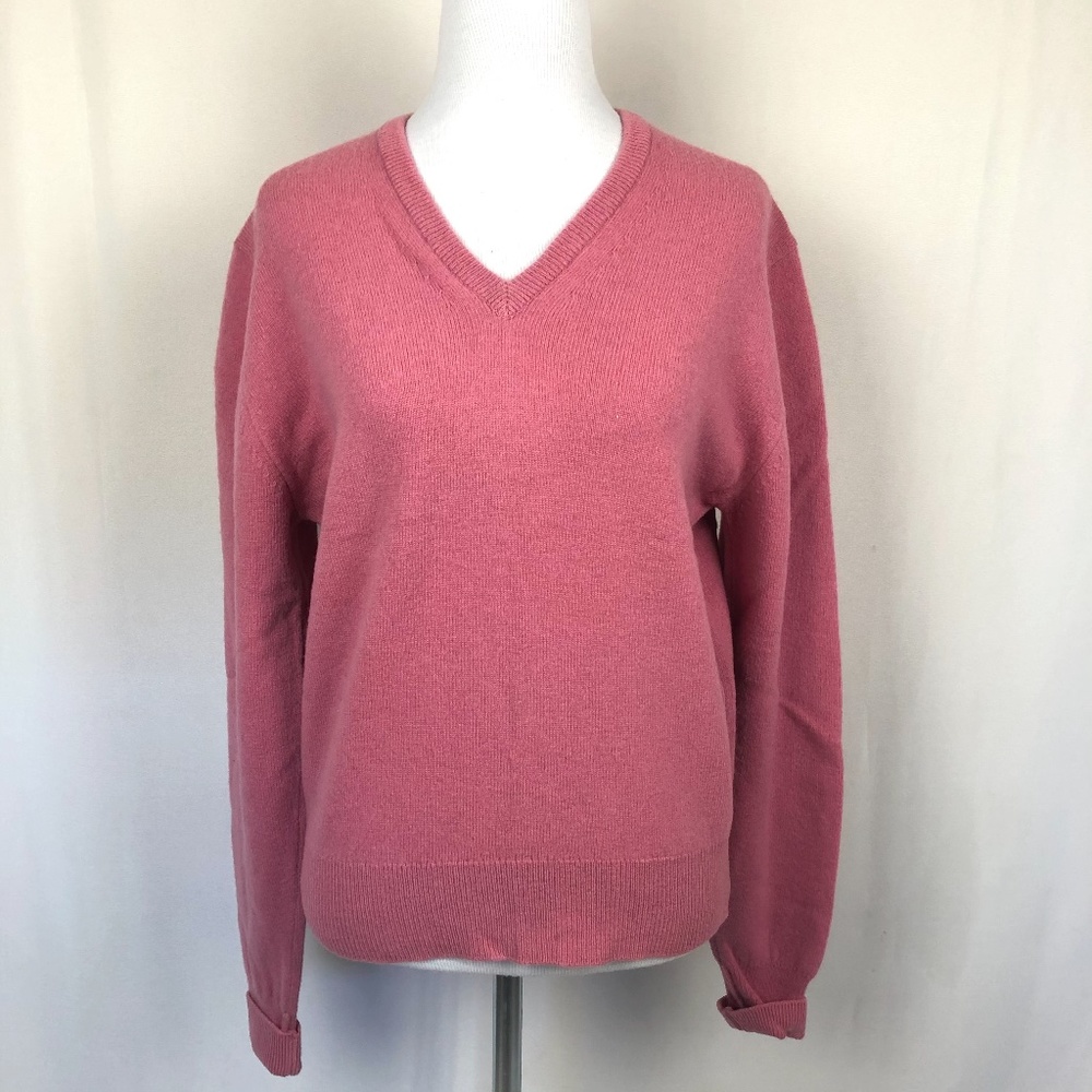 Lands End Lambswool Pullover Sweater V Neck Long S - Picture 1 of 7